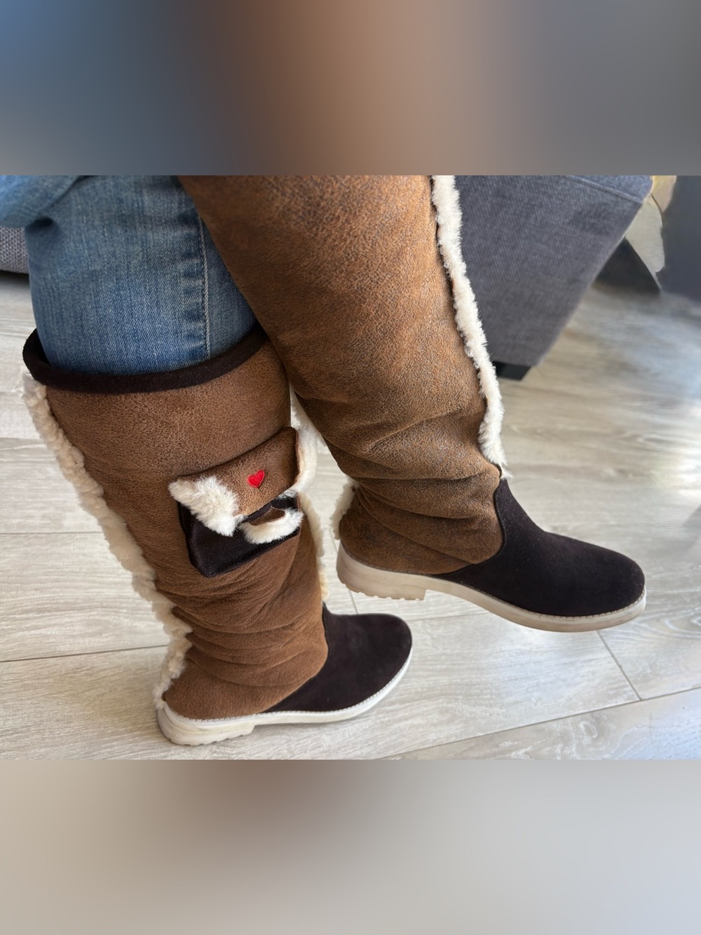 Love Moschino Faux Fur Lined Winter Boots, size 38